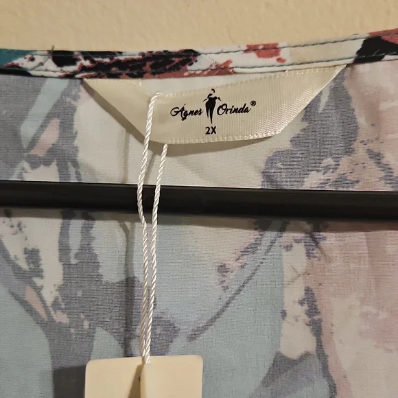 Agnes Orinda Green Floral V Neck Wrap Dress. NWT - Picture 3 of 4